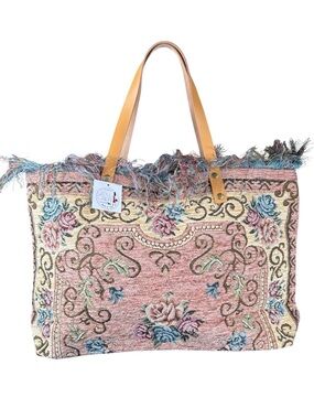 JIJOU CAPRI Boho Floral Tapestry Tote/Carpet Bag